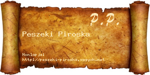 Peszeki Piroska névjegykártya